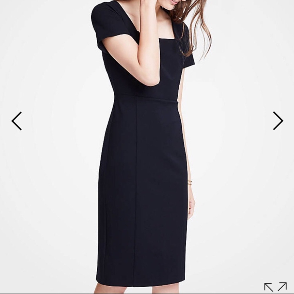 Ann Taylor Black Midi Sheath Dress